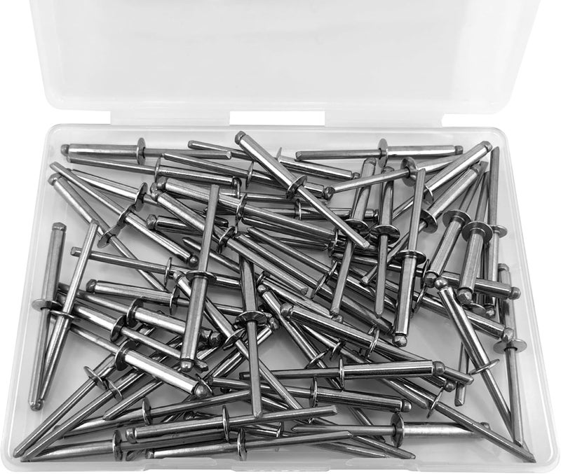ALLCLEAN 60 Pcs 3/16"x1" Stainless Steel Blind Pro Rivets,4.8 x 25mm Pop Rivets,Stainless Steel Grip and Stainless Steel Mandrel - Image 5